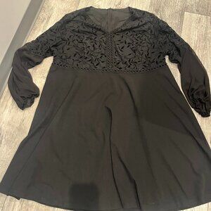 Shein Curve 4XL Black Womens Dress 3/4 Sleeves Light